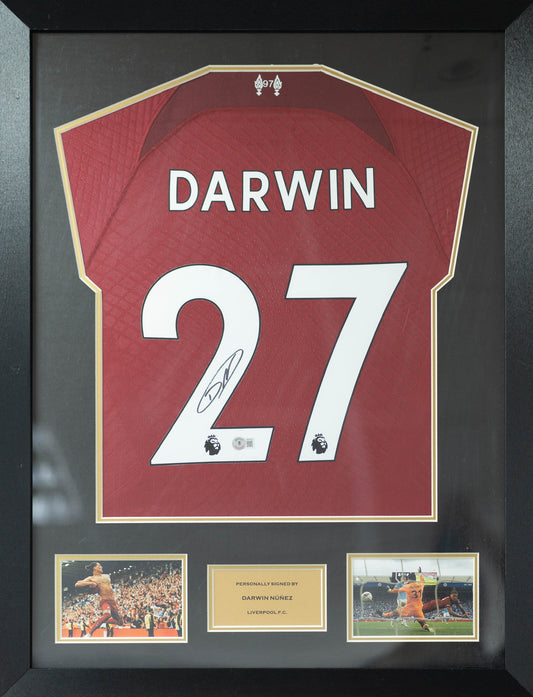 達雲•紐尼斯 Darwin Nunez 利物浦 主場球衣裱框(背簽)