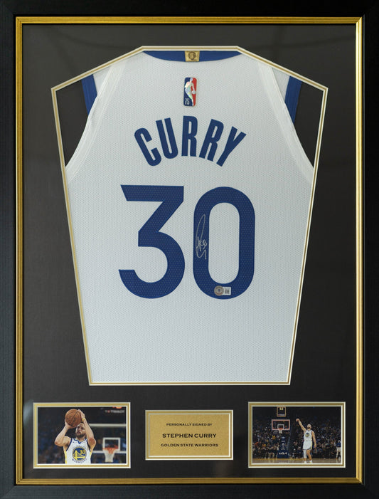 史堤芬·居里 Stephen Curry 金州勇士 75週年鑽章 Nike Association Edition Authentic 球衣裱框 (背簽)