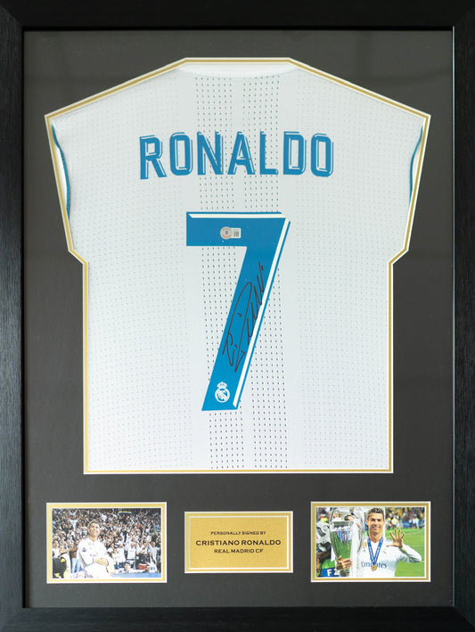 C·朗拿度 Cristiano Ronaldo 皇家馬德里主場球衣裱框 (背簽)
