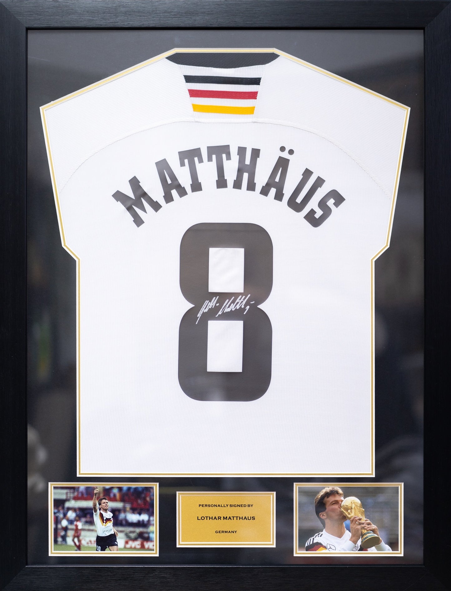 馬圖斯 Lothar Matthäus 德國主場球衣裱框(背簽)