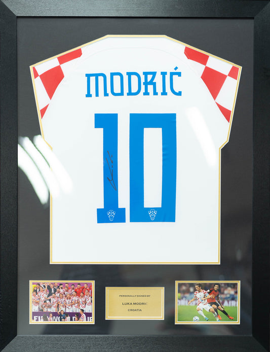 摩迪 Luka Modrić 克羅地亞主場球衣裱框(背簽)