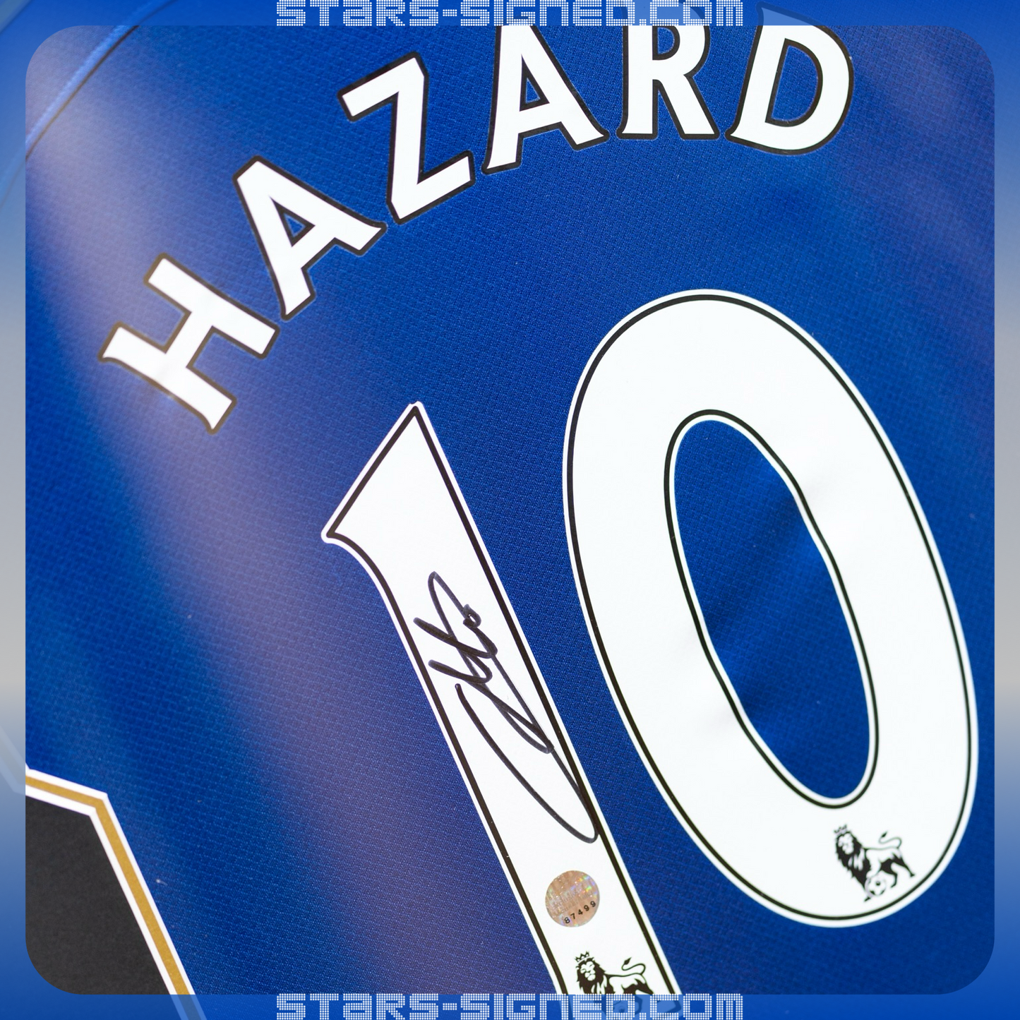夏薩特 Eden Hazard 車路士主場球衣裱框配金線條外框 (背簽)(背簽)