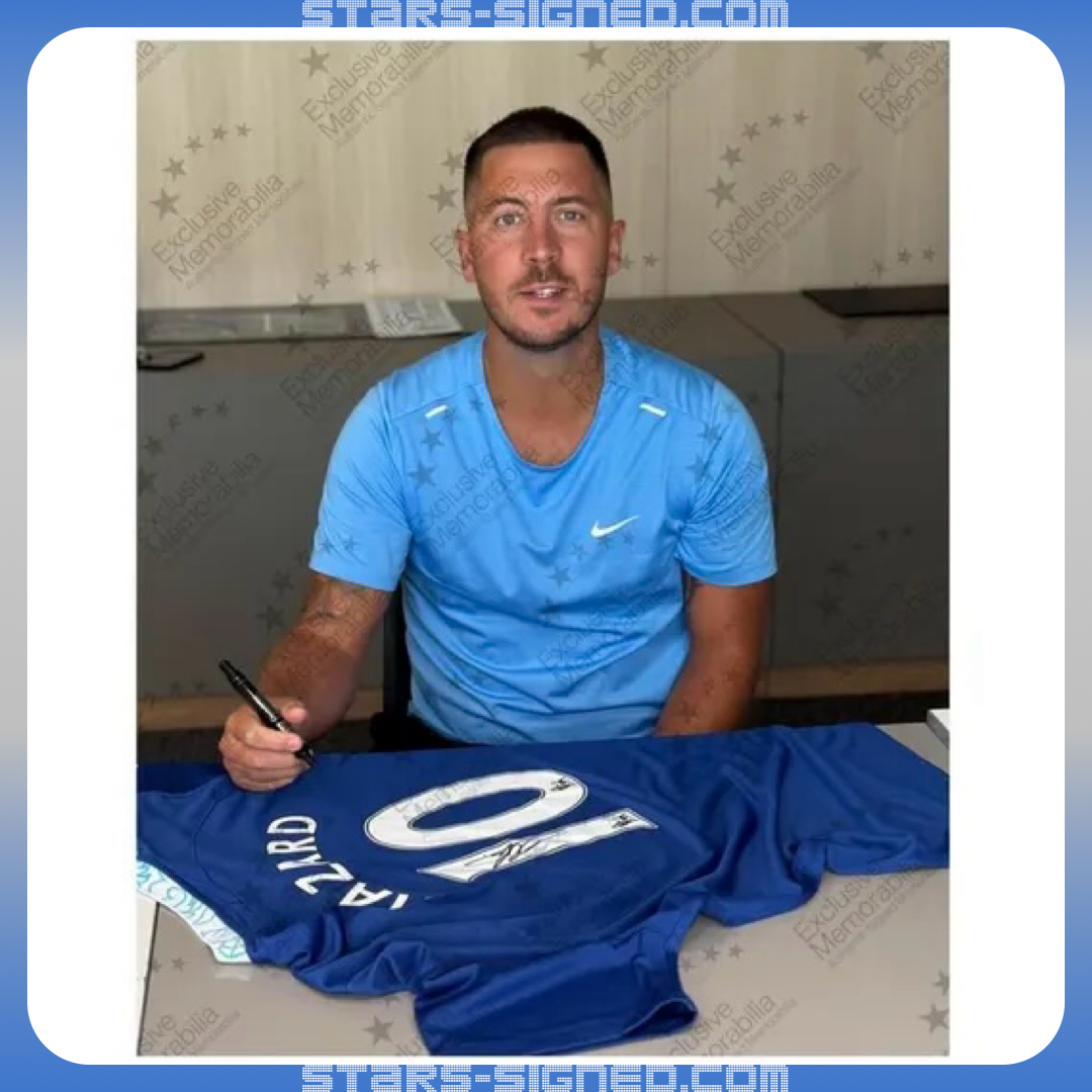 夏薩特 Eden Hazard 車路士主場球衣裱框配金線條外框 (背簽)(背簽)