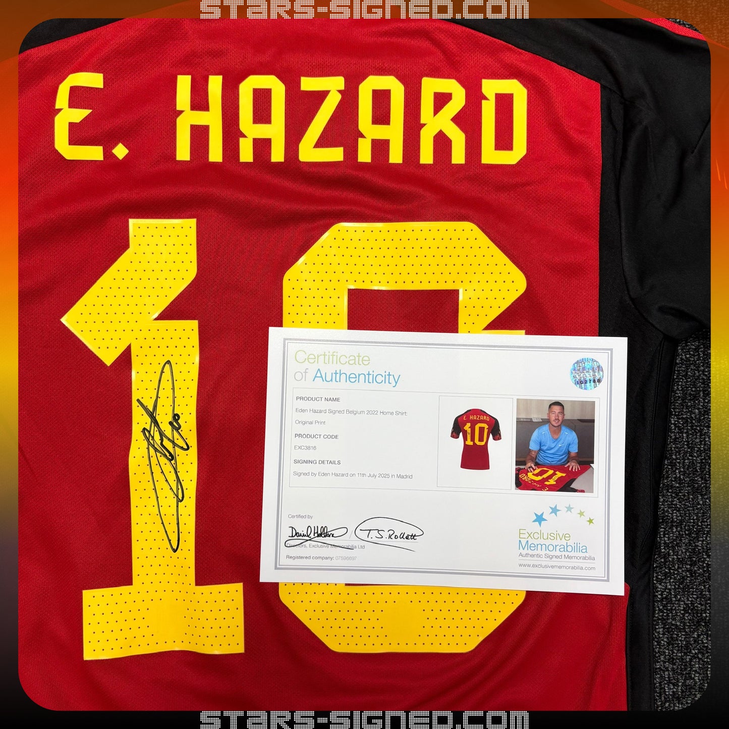夏薩特 Eden Hazard 比利時主場球衣2022: 原版印號(背簽)