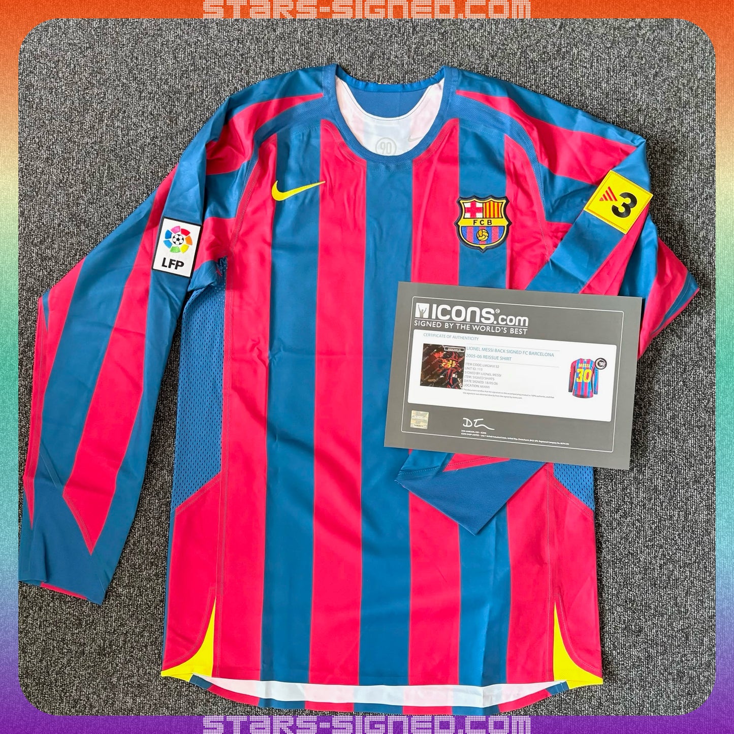 美斯 Lionel Messi 巴塞隆拿2005/06主場球衣(背簽)