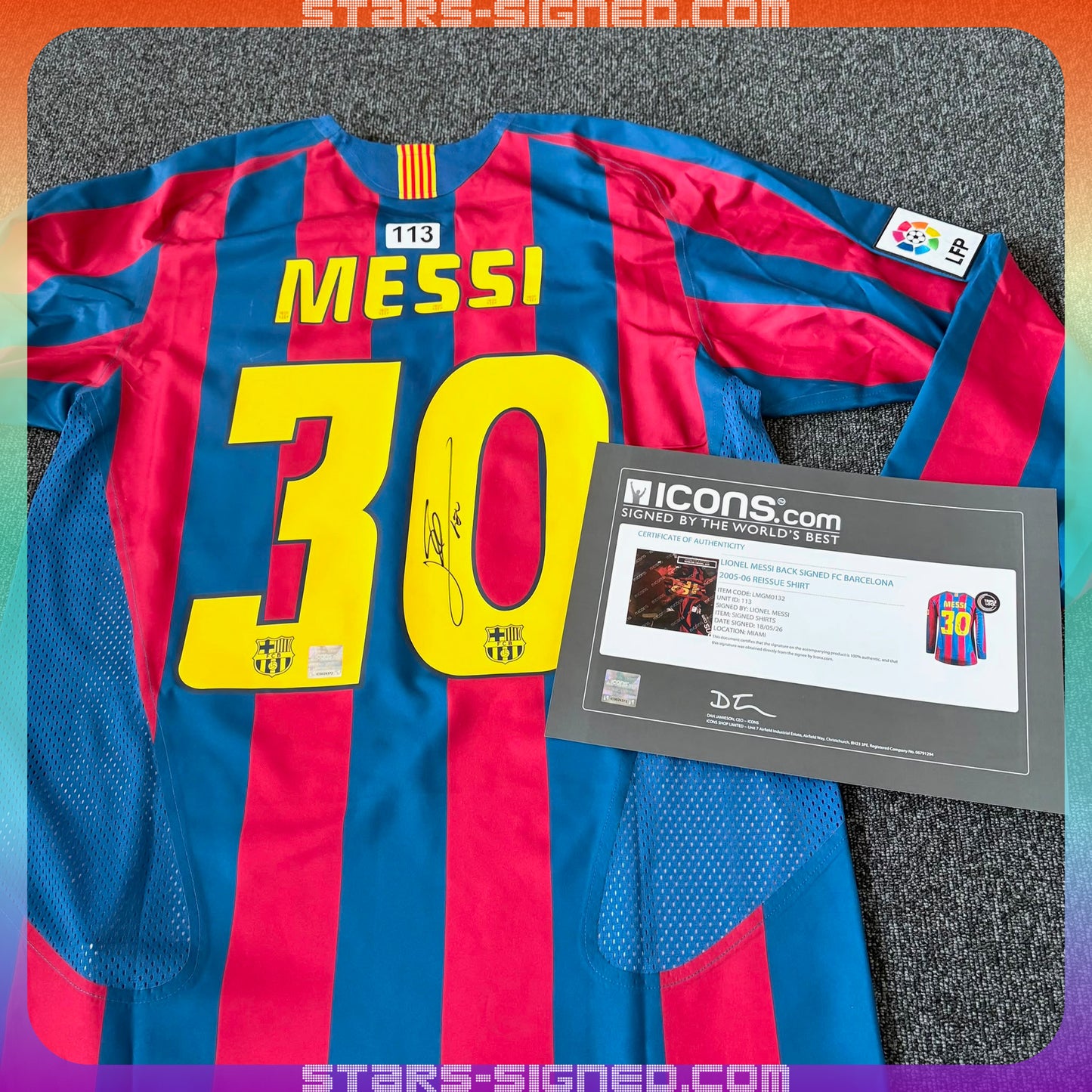 美斯 Lionel Messi 巴塞隆拿2005/06主場球衣(背簽)